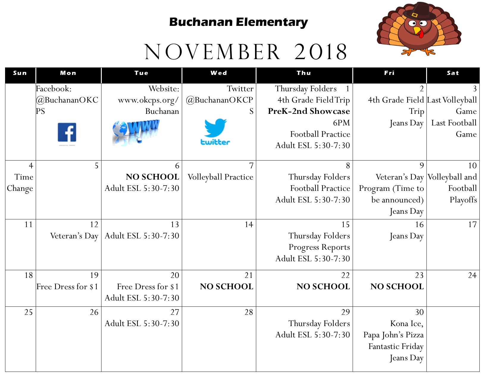 Buchanan Elementary / Calendar